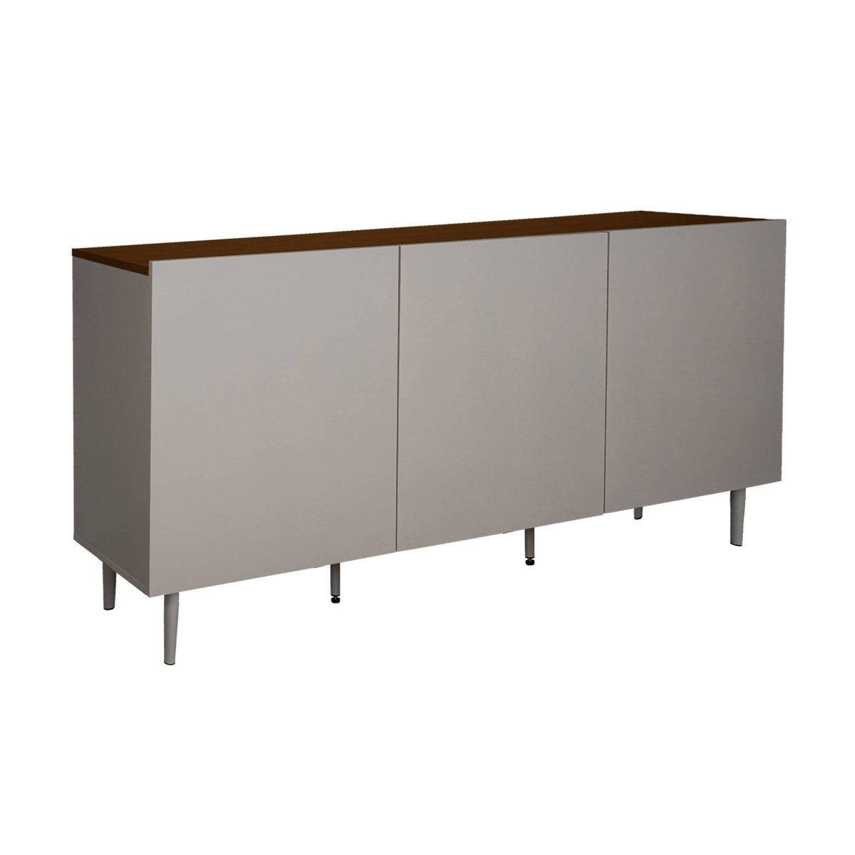 Buffet décor bois piétement métal 3 portes 150cm ASHTON gris, SWEEEK