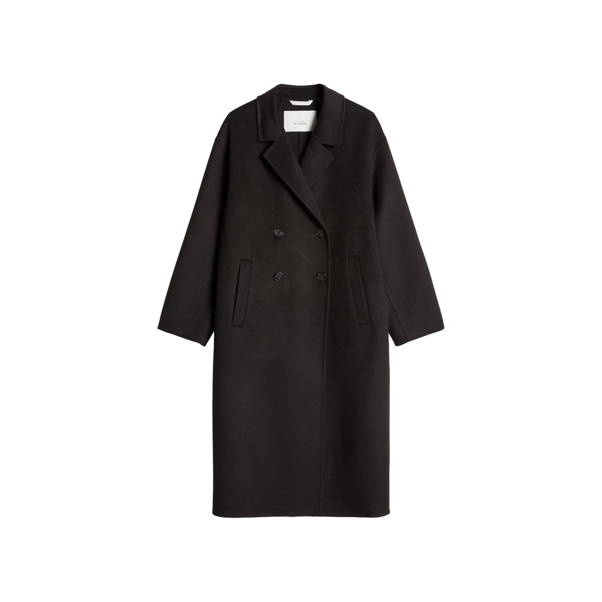 Manteau en laine relaxed en double face de haute qualité noir, MARC O'POLO