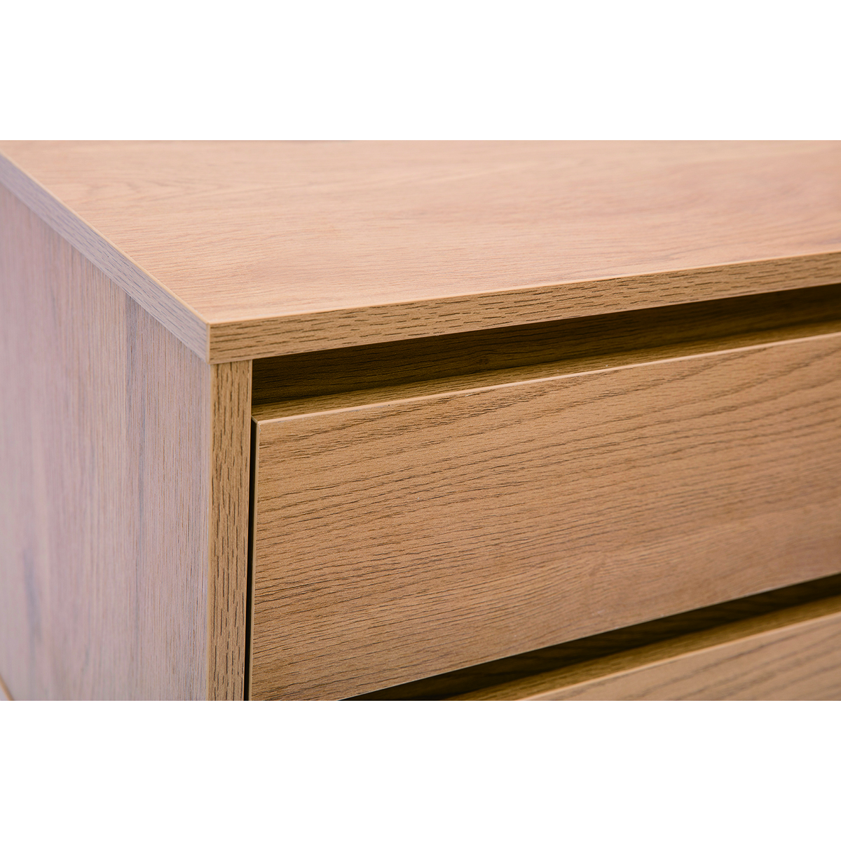 Table de chevet avec rangements 2 tiroirs finition bois clair chêne ARAGON chêne clair, MILIBOO