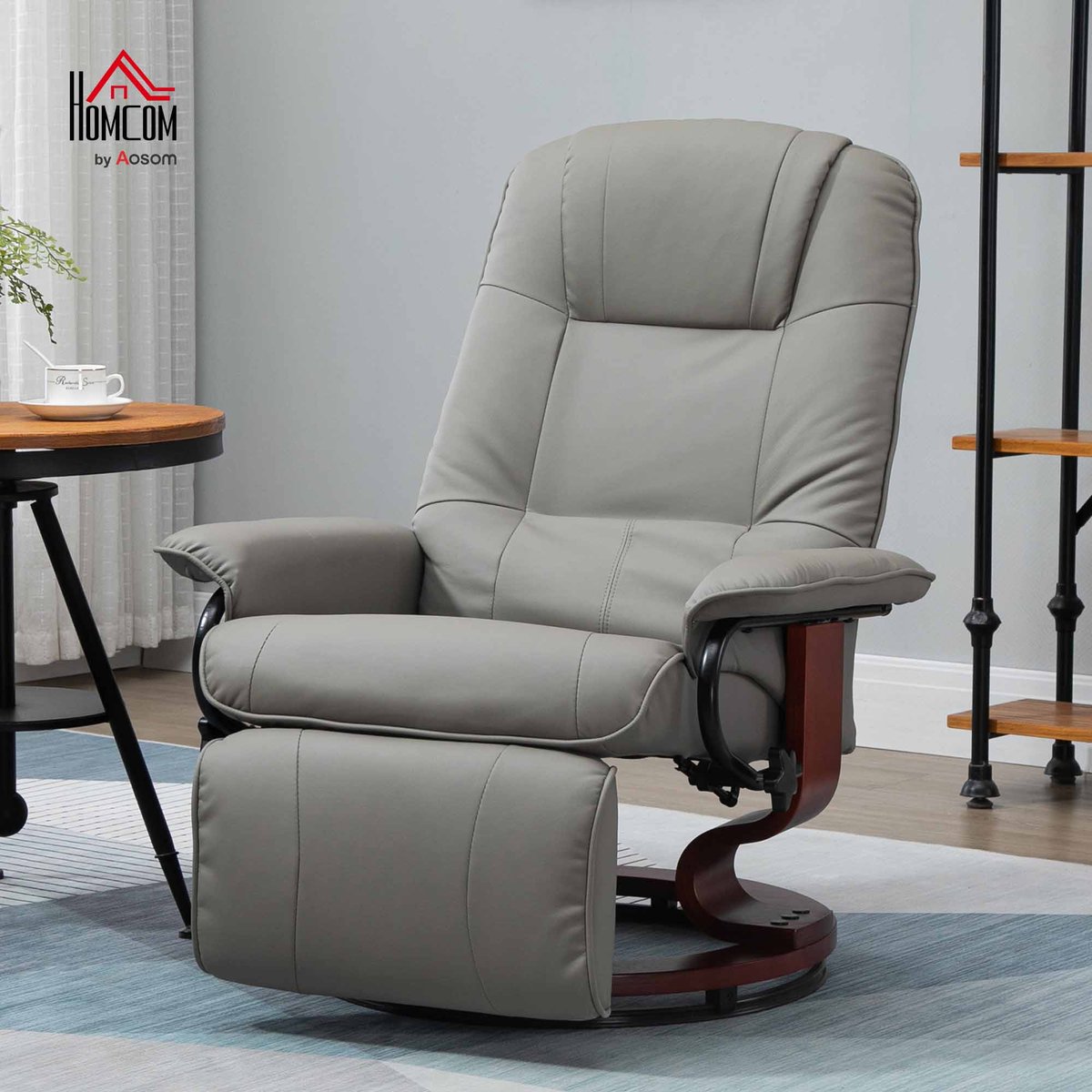 fauteuil inclinable Revêtement synthétique gris, HOMCOM
