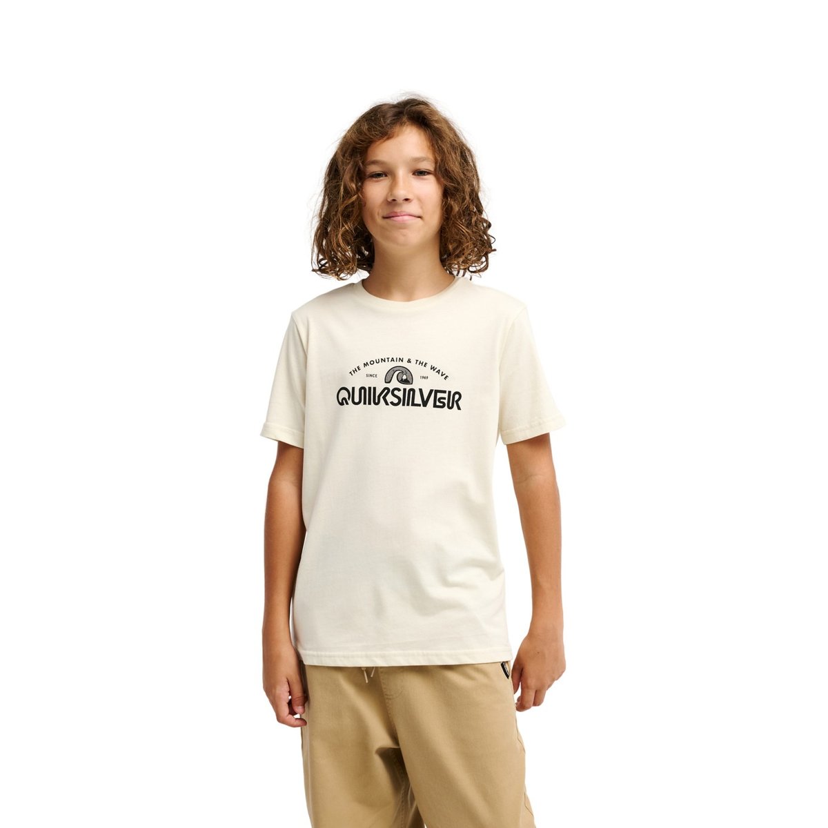 T-Shirt manches courtes EV VISTA LOGO beige bone white, QUIKSILVER