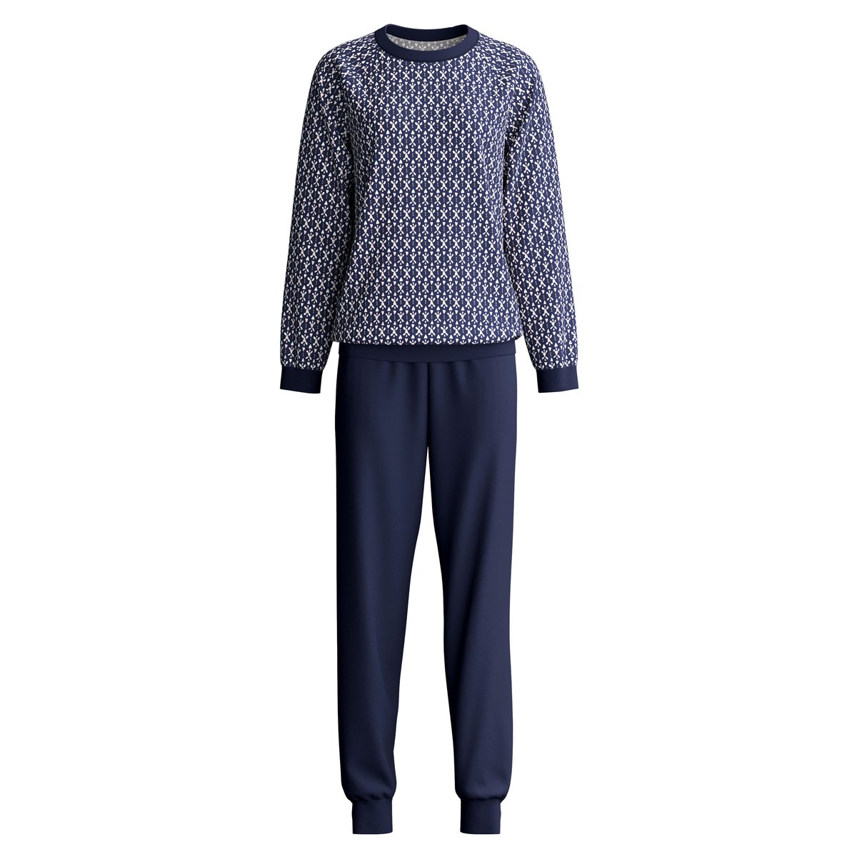 manches longues Coton MIDNIGHT HEARTS bleu paon, CALIDA