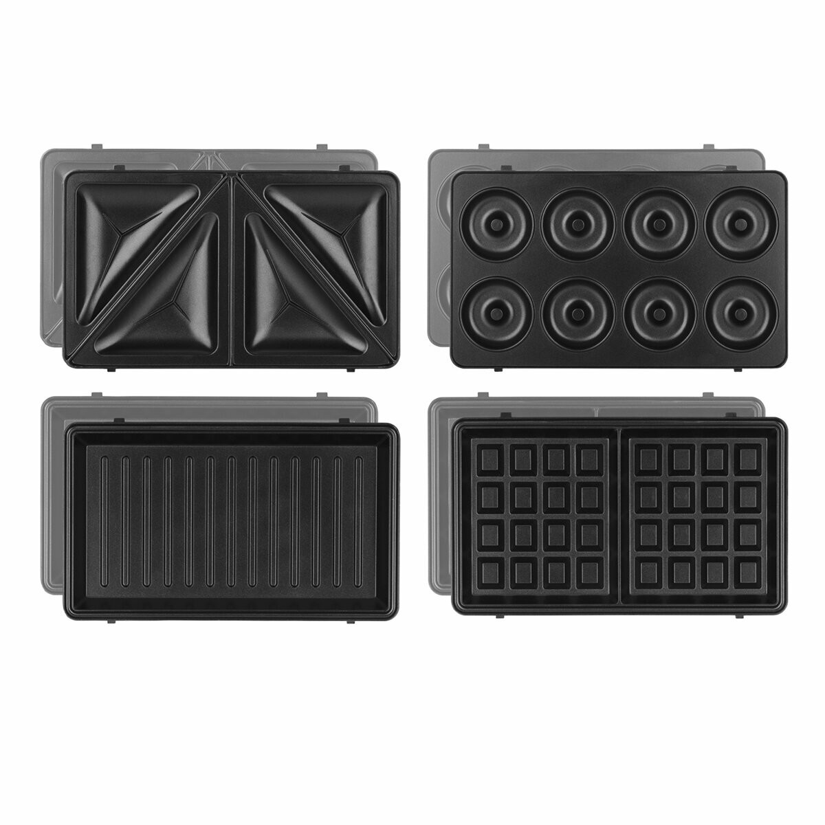 Appareil à croque-monsieur 4 en 1 - JOY600 noir/inox, H.KOENIG
