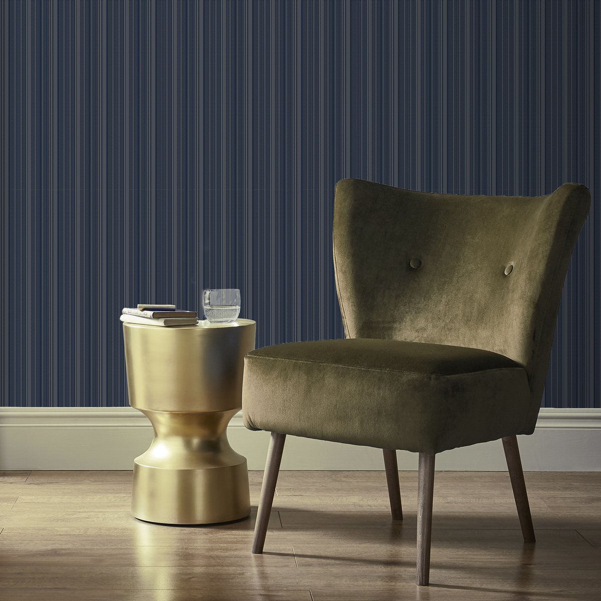 Papier peint Rayures Camille bleu, SUPERFRESCO EASY