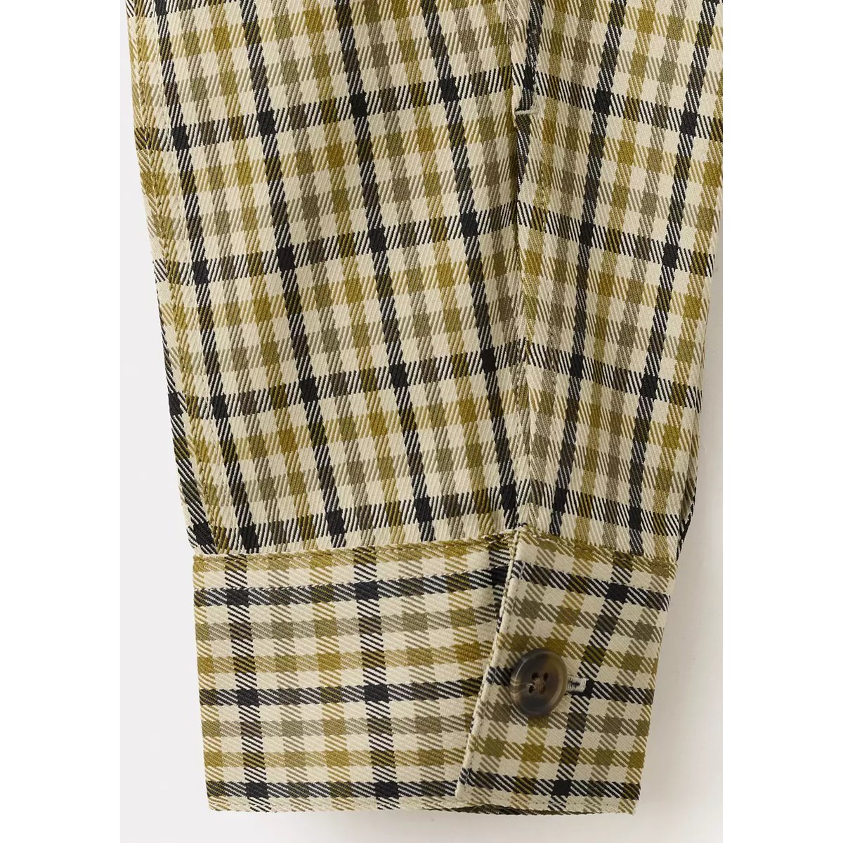 Veste boutons imprimé à carreaux olive, MANGO MAN