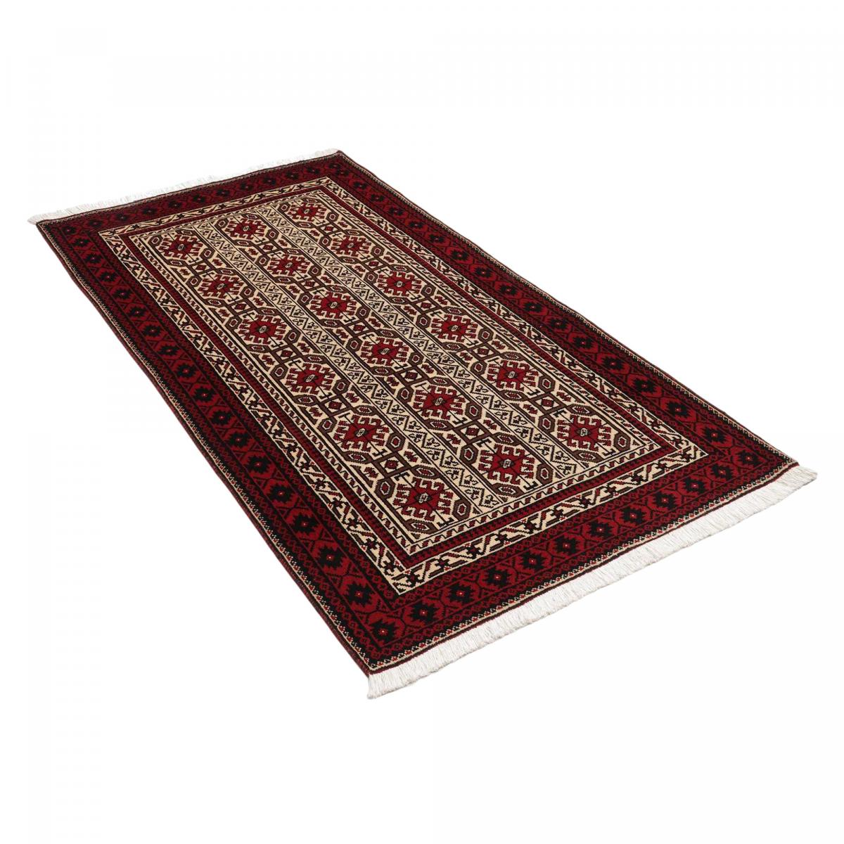 Tapis d'orient, motif oriental authentique, noué à la main, BALUTSCH 5 rouge, beige, marron, UN AMOUR DE TAPIS