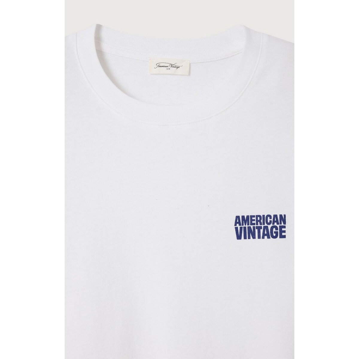 T-shirt a maniche corte con scollo rotondo, YKOBOW bianco, AMERICAN VINTAGE
