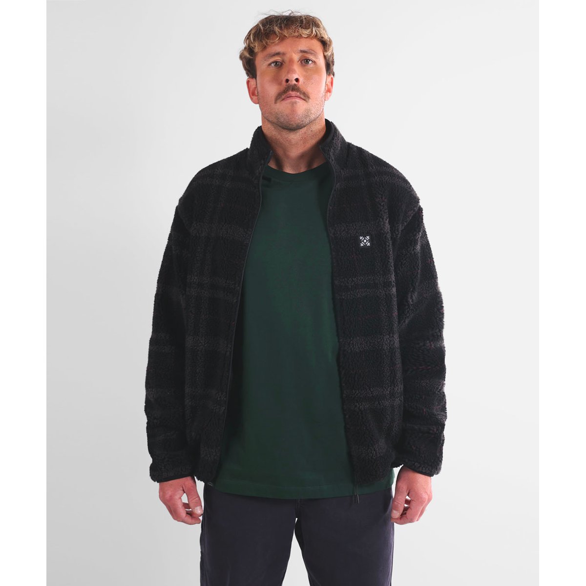 Sherpa zippée PLAID noir, OXBOW