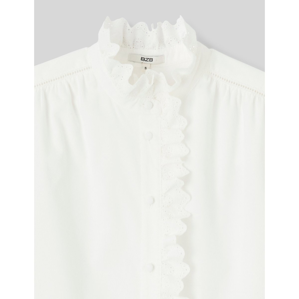 Blouse velours côtelé blanc écru, BZB