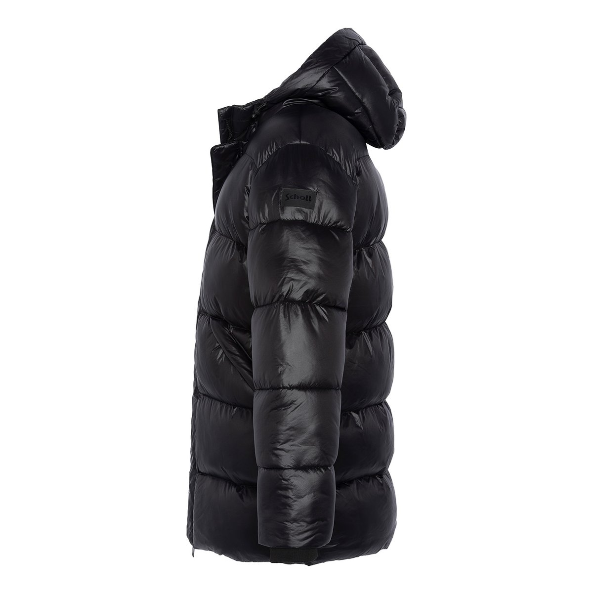 Doudoune longue à capuche noir, SCHOTT