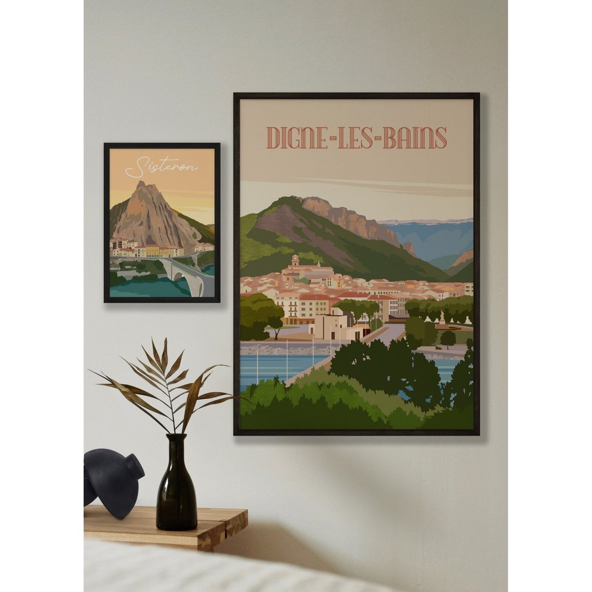 Affiche ville Digne-les-Bains blanc, L'AFFICHERIE