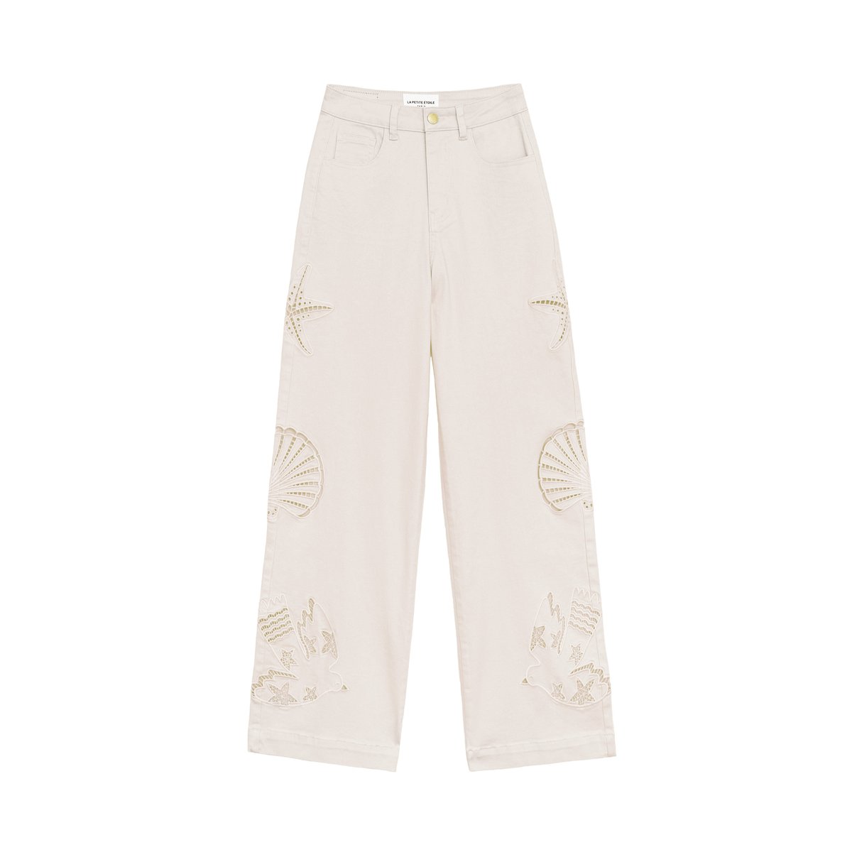 Jean imprimé broderie ATLANTYS 11-ecru, LA PETITE ETOILE
