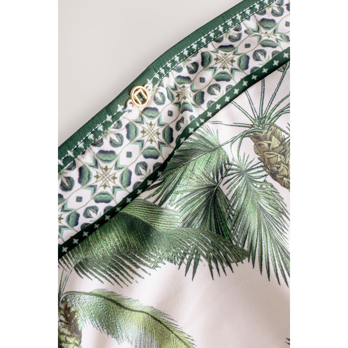 Bas de bikini imprimé écru/palmier vert, NEXT