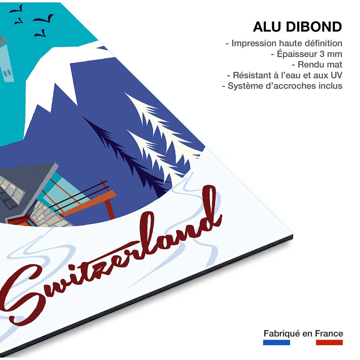Tableau voyage en suisse tableau alu dibond, HEXOA