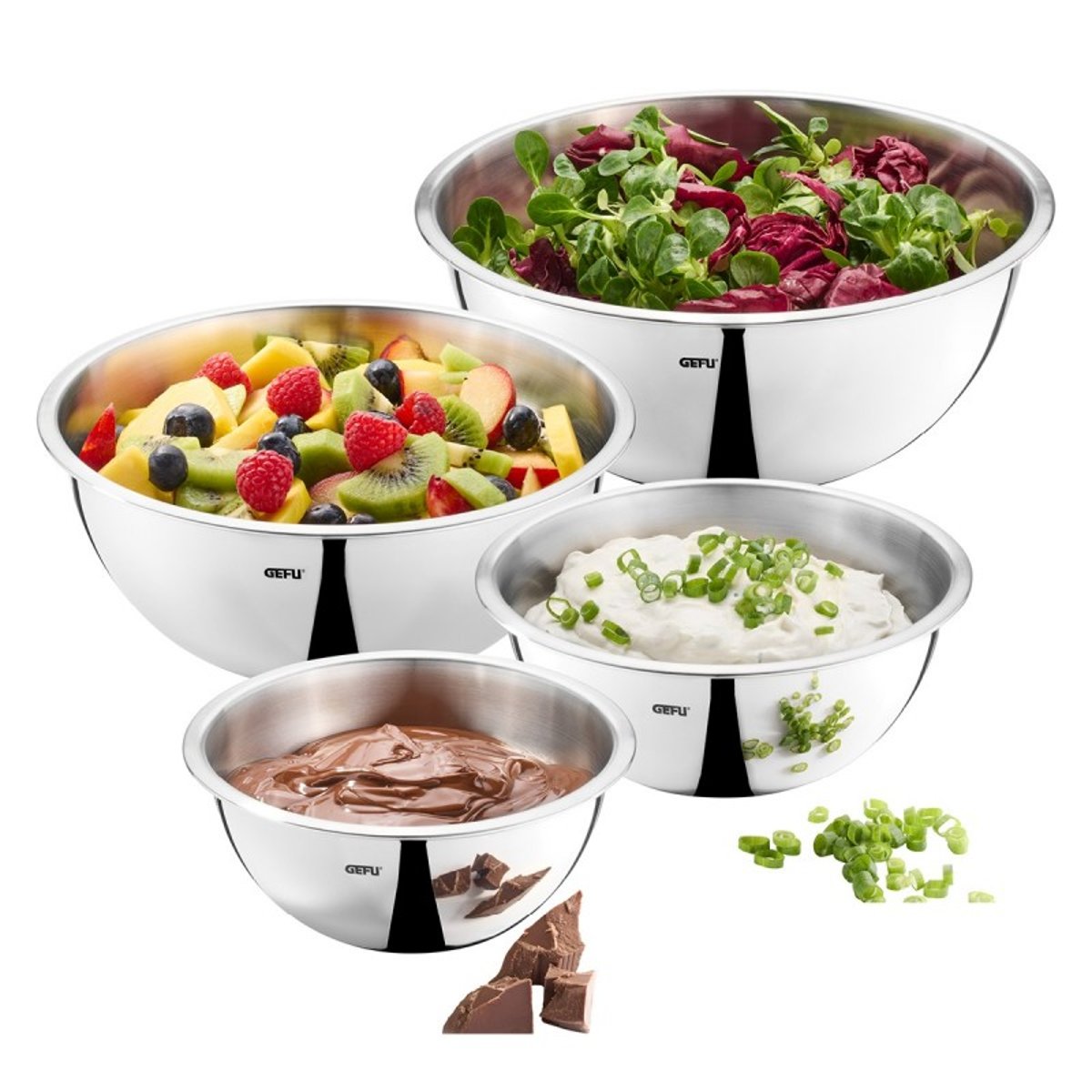 Set de bols en acier inoxydable CAVARO, 4 pièces argent, GEFU