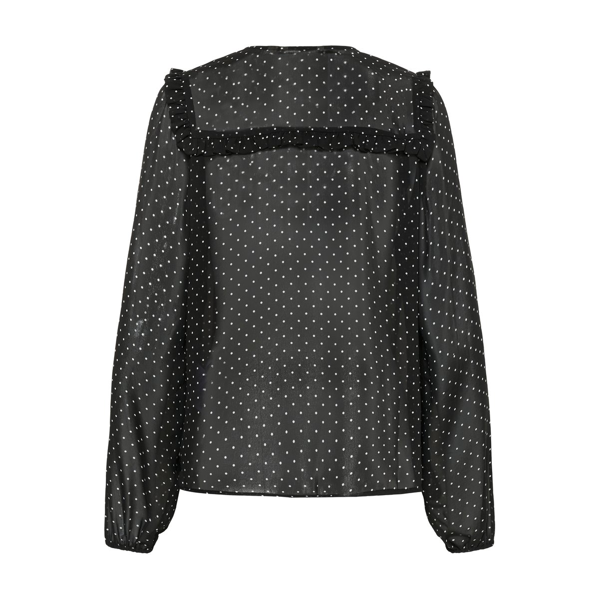 Blouse à manches longues noir black w. small white dots, CREAM