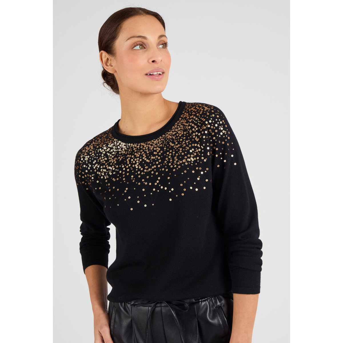 Pull à sequins noir, DAMART