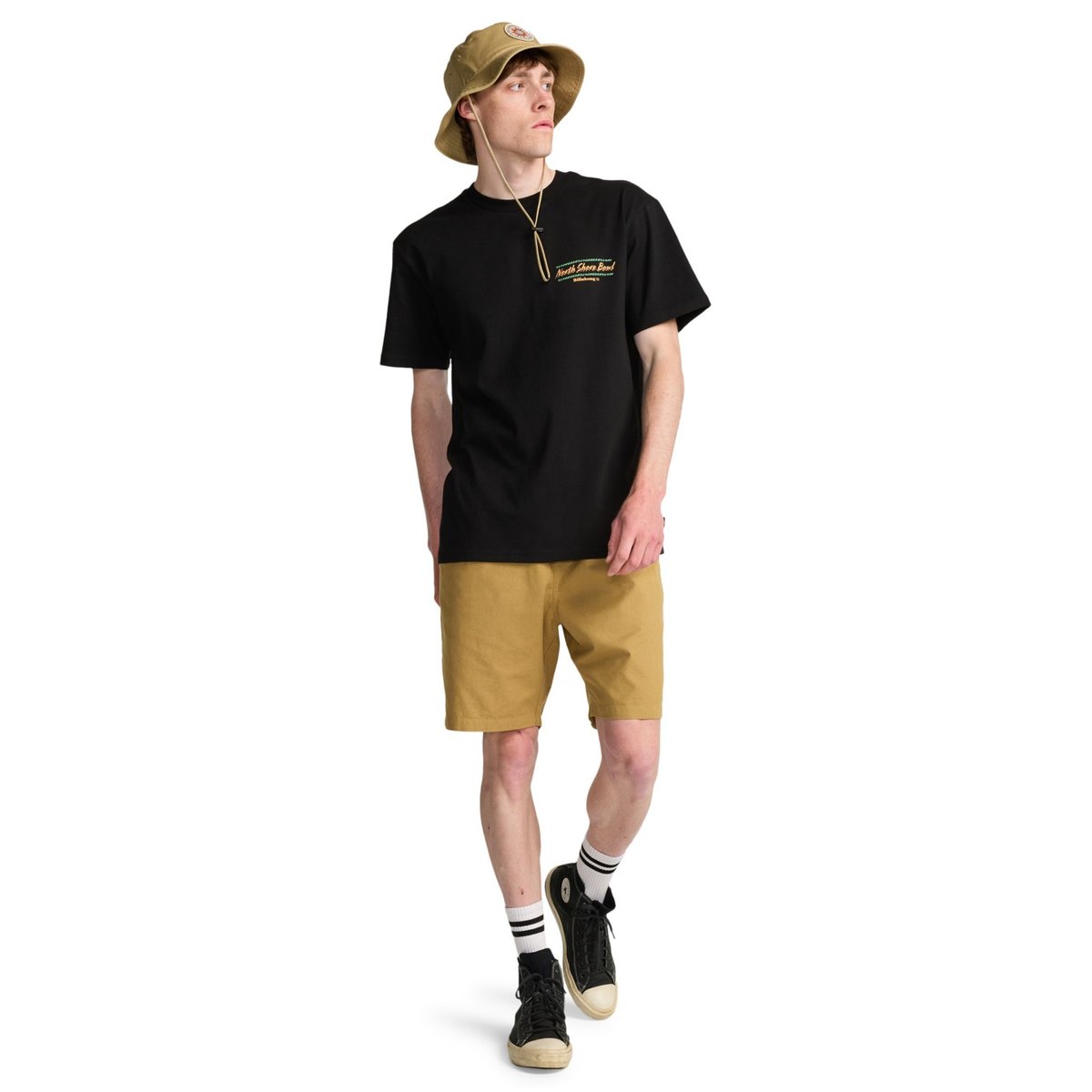 Short taille élastique LARRY LINEN beige khaki, BILLABONG