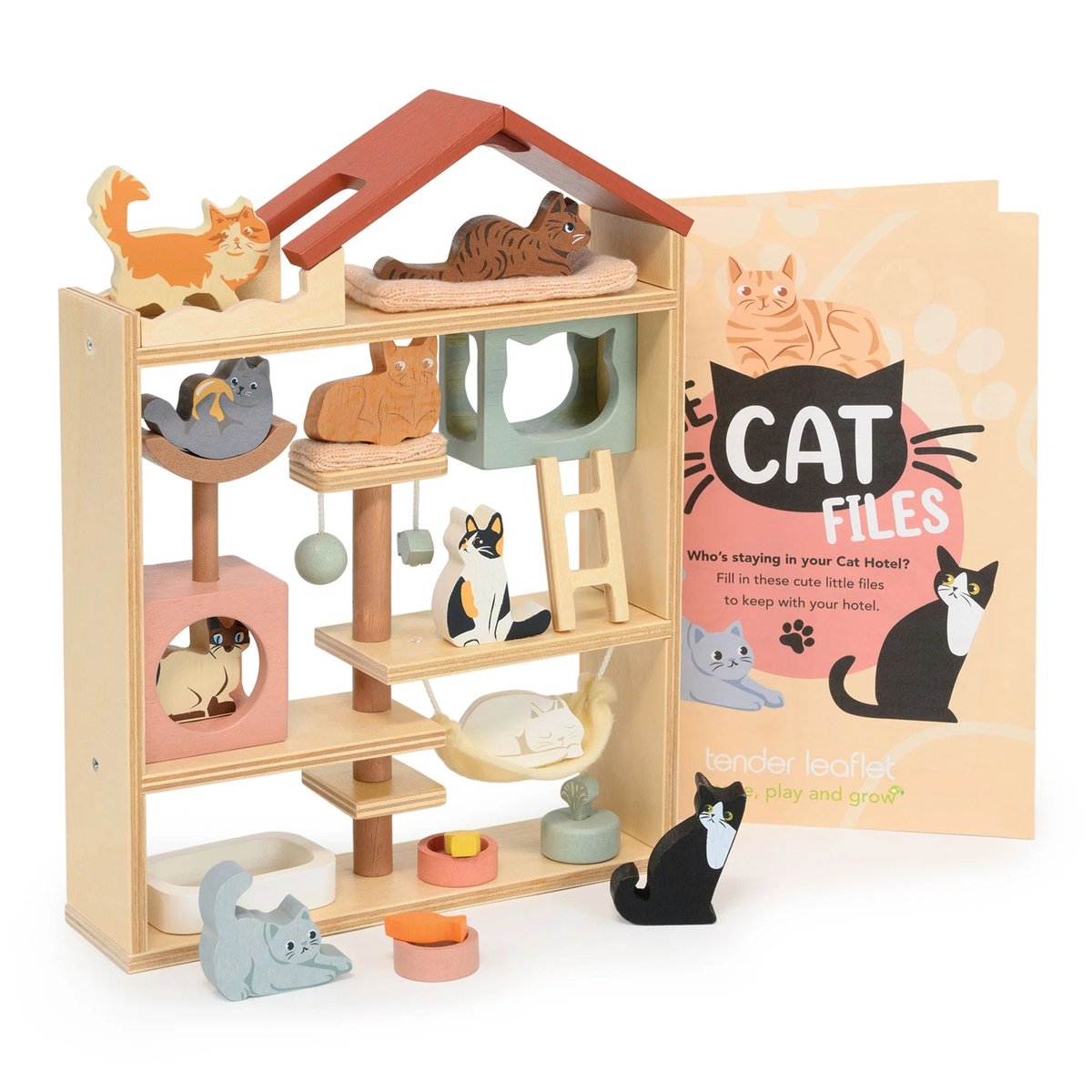 Hôtel pour chats beige, TENDER LEAF TOYS