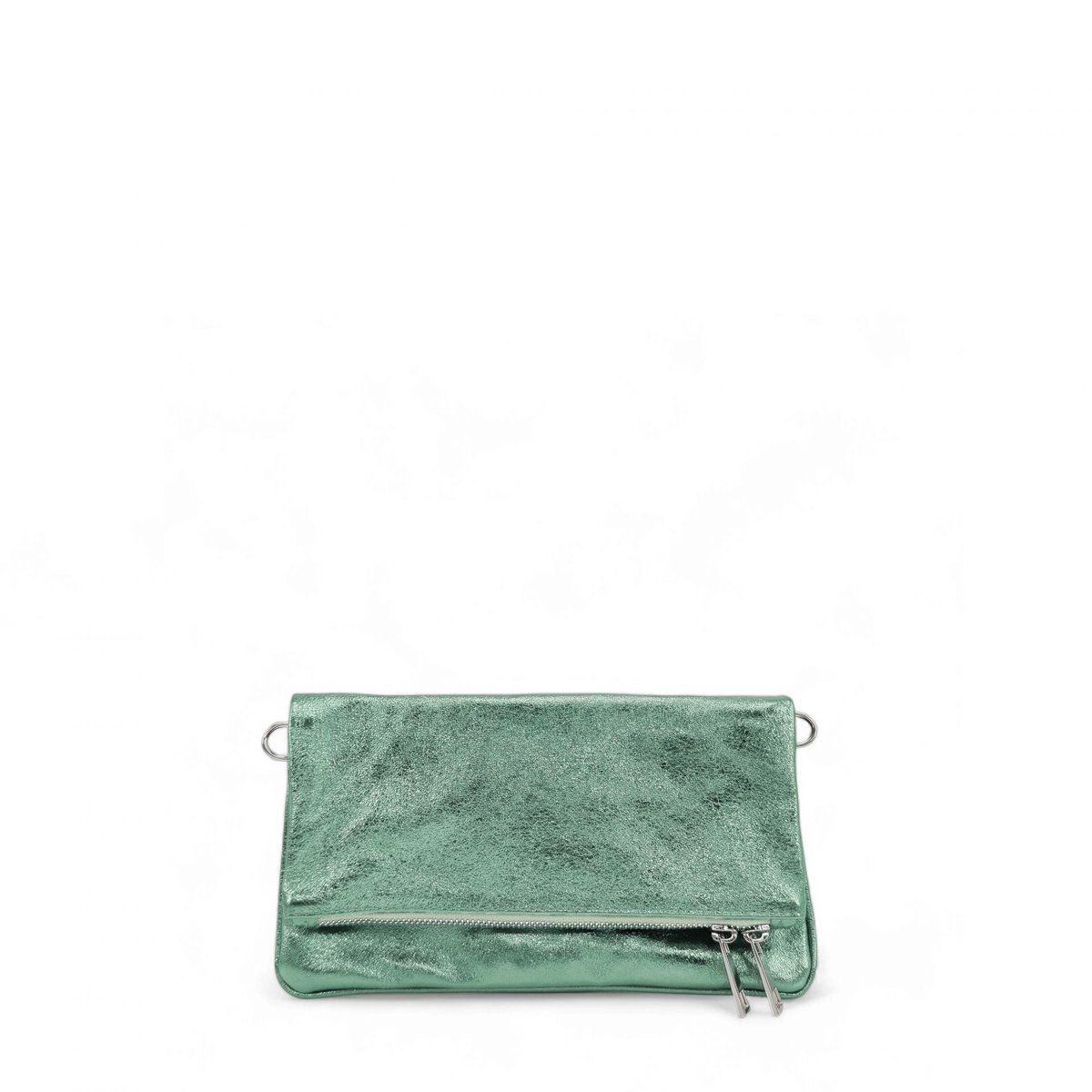 Sac pochette en cuir irisé ROXANE menthe givrée, OH MY BAG