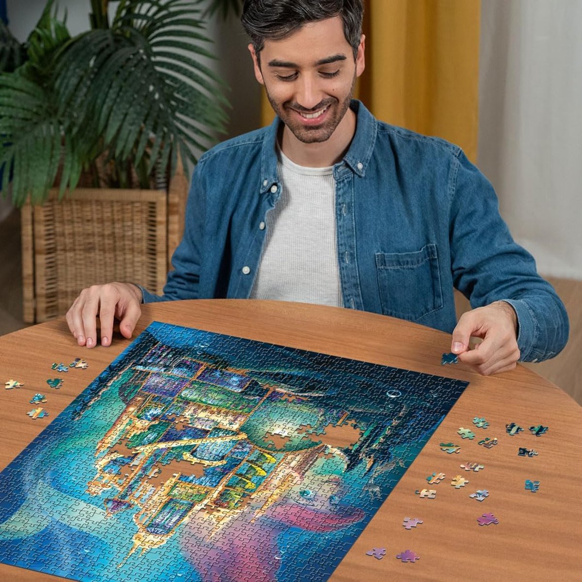 Puzzle Ariel Châteaux Disney 1000 pièces noir, RAVENSBURGER