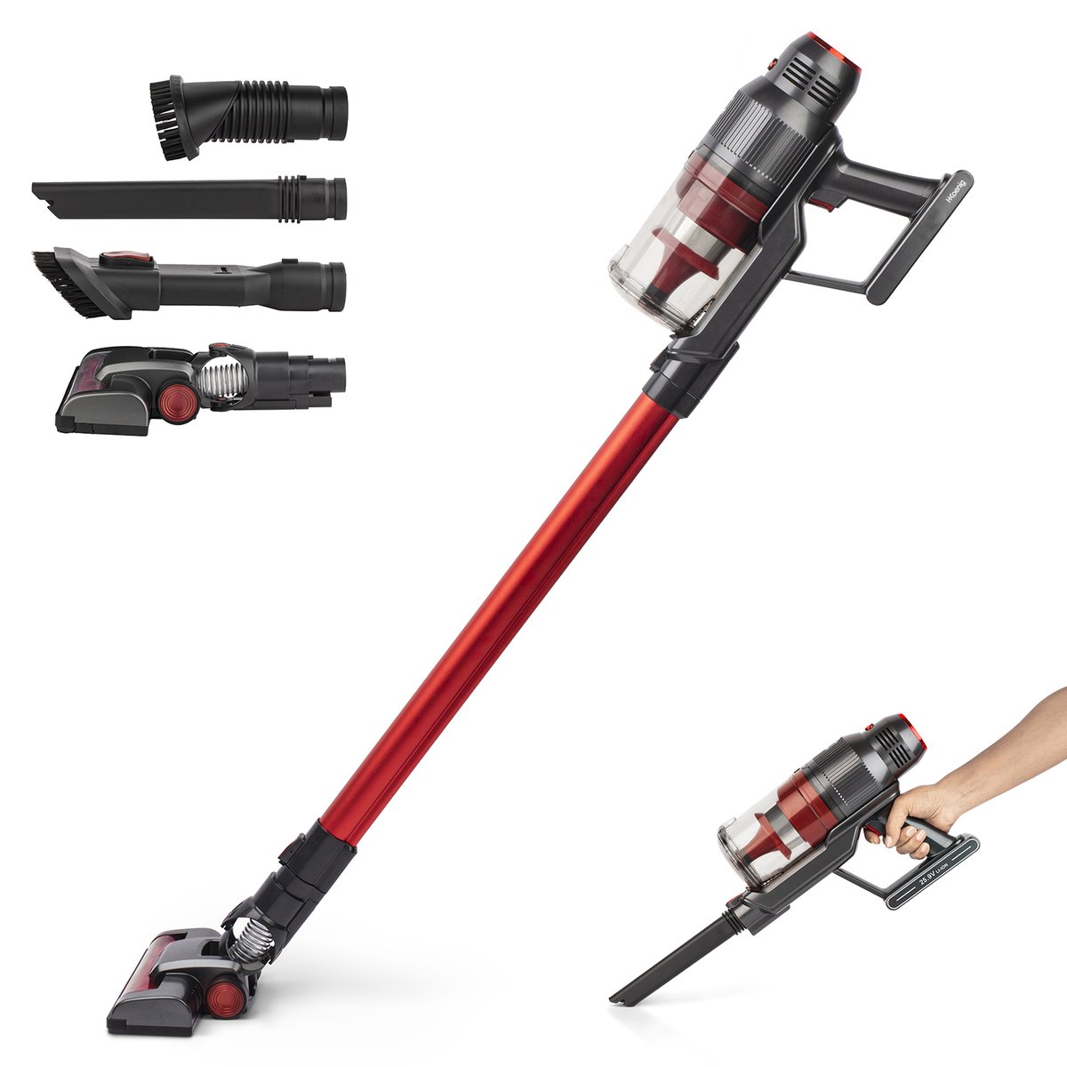 aspirateur 2 en 1 sans fil fullpower - upx18 rouge, H.KOENIG