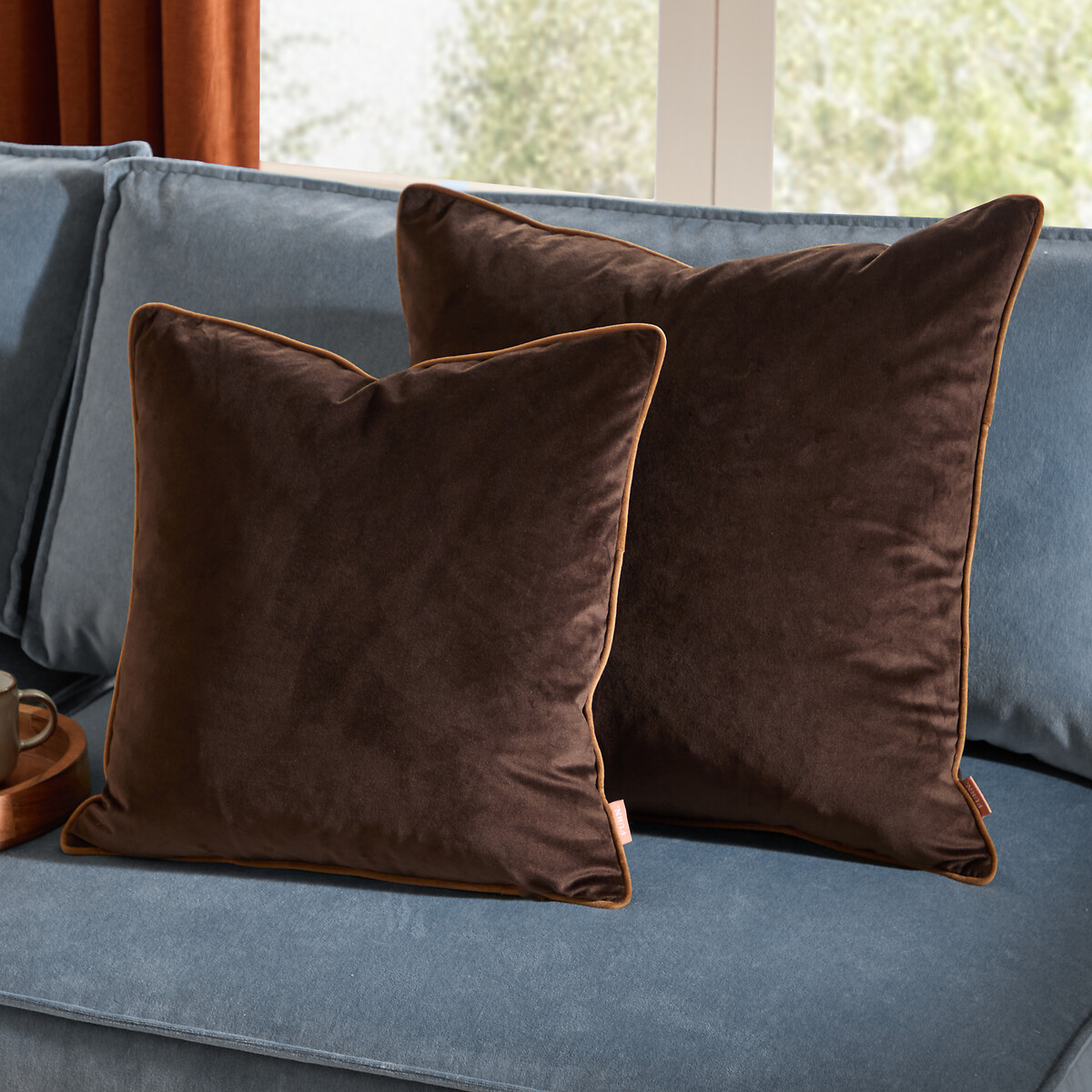 Meridian Velvet Cushion chocolate, FURN.