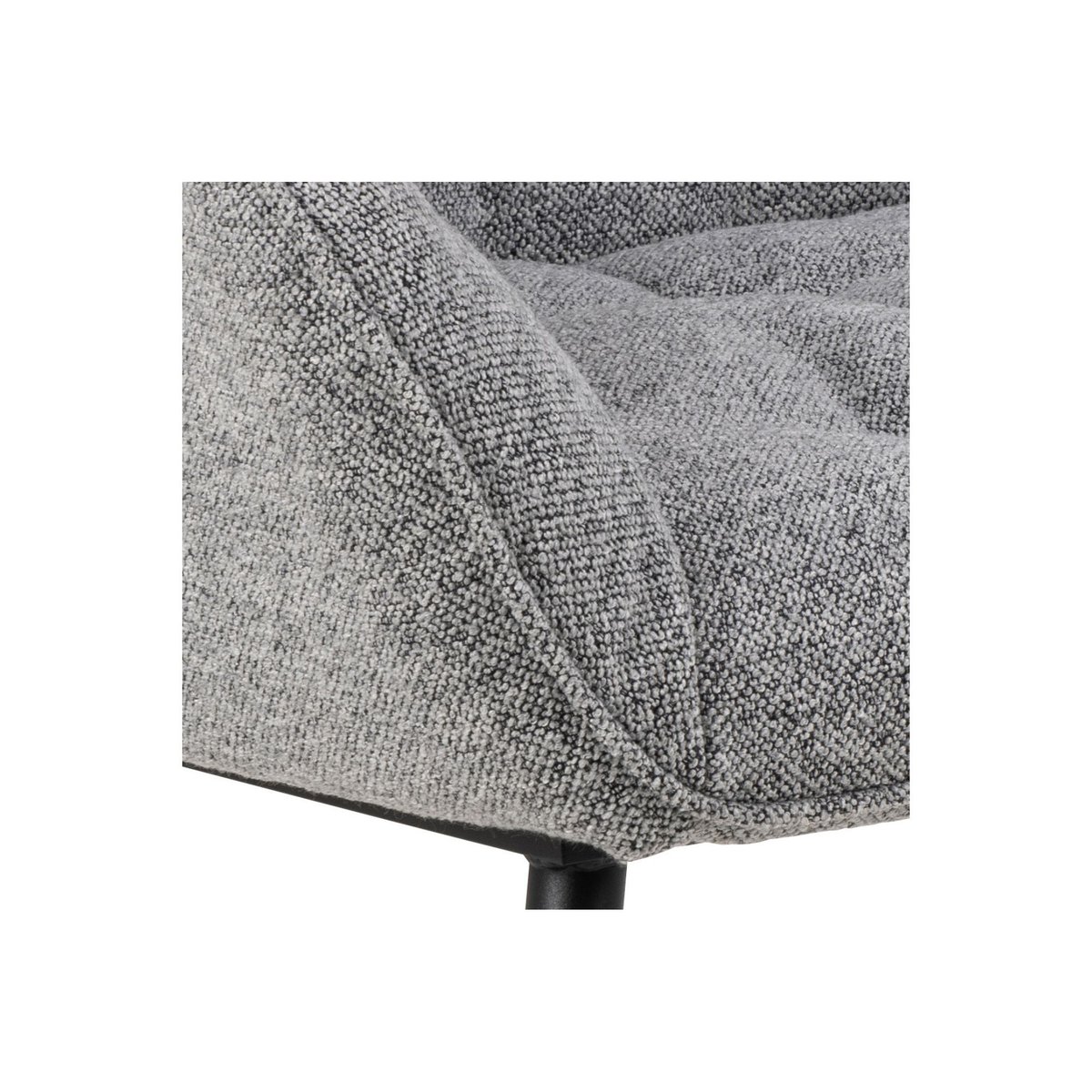 Fauteuil en tissu gris piétement oblique en métal noir - SAMY gris, HELLIN, DEPUIS 1862