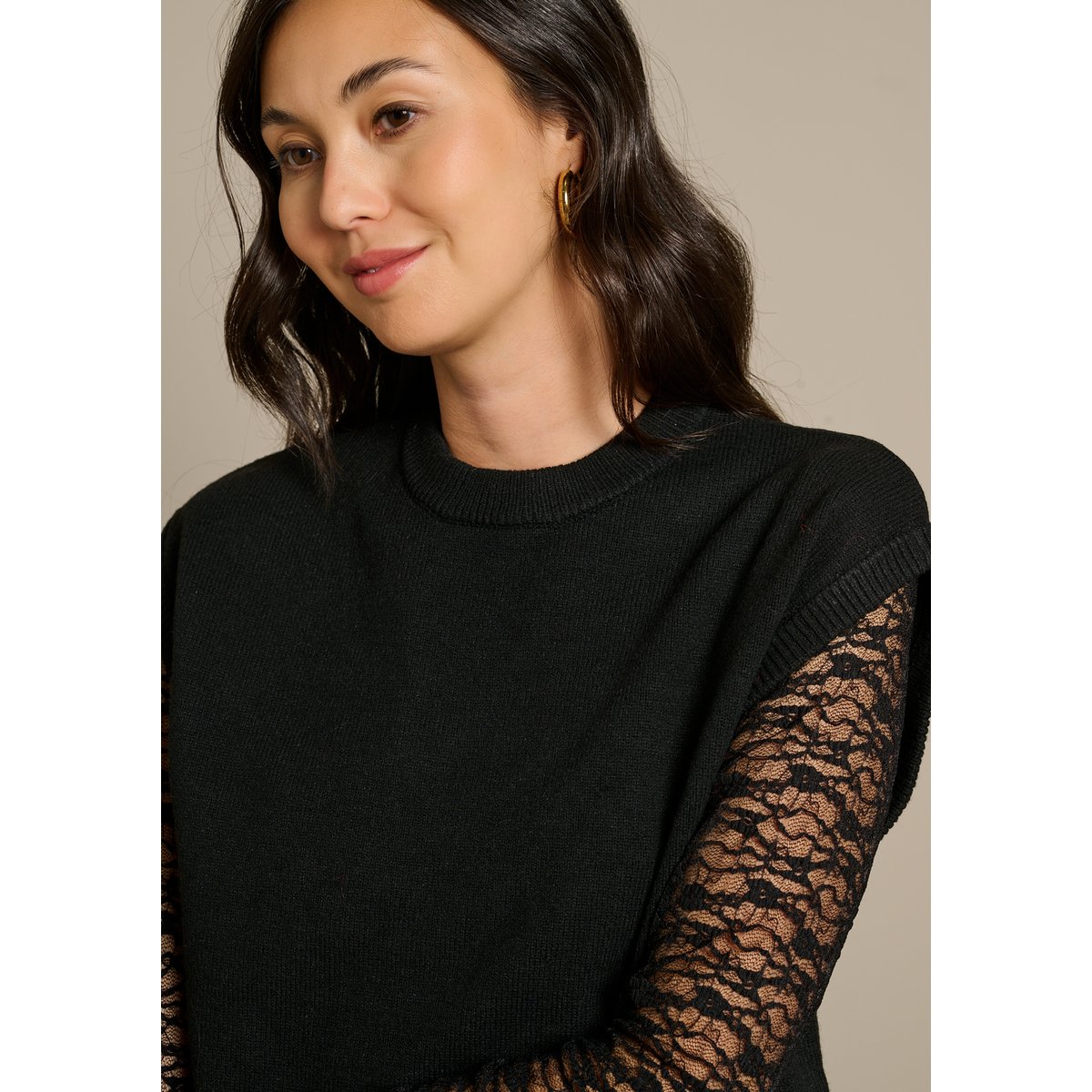 Pull sans manches noir, LOLALIZA