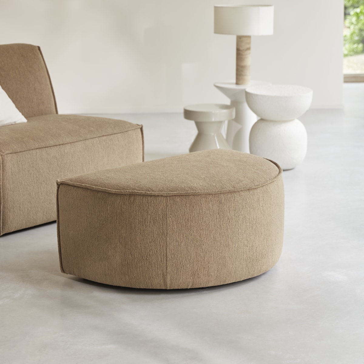 Repose-pied en Tissu, DARIO marron, TIKAMOON