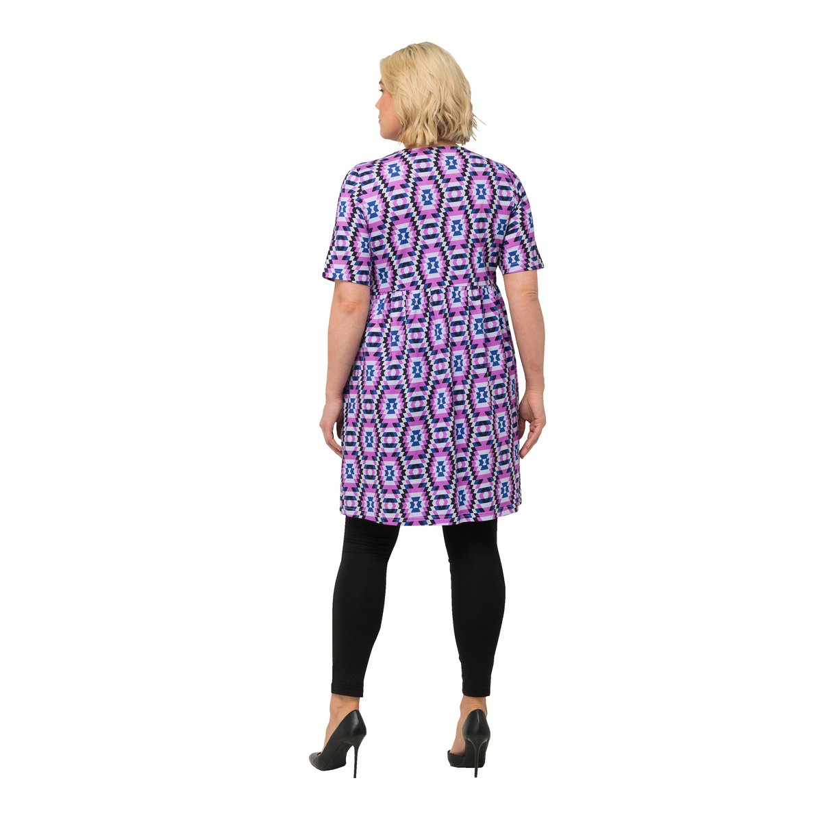 T-shirt long ligne A. Col rond lande clair, ULLA POPKEN