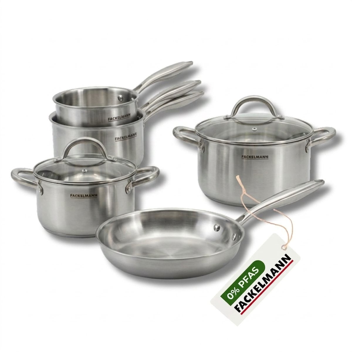 1 poêle 28cm + 2 faitouts 20/24cm + 2 casseroles 14/18cm VITA3 gris, FACKELMANN