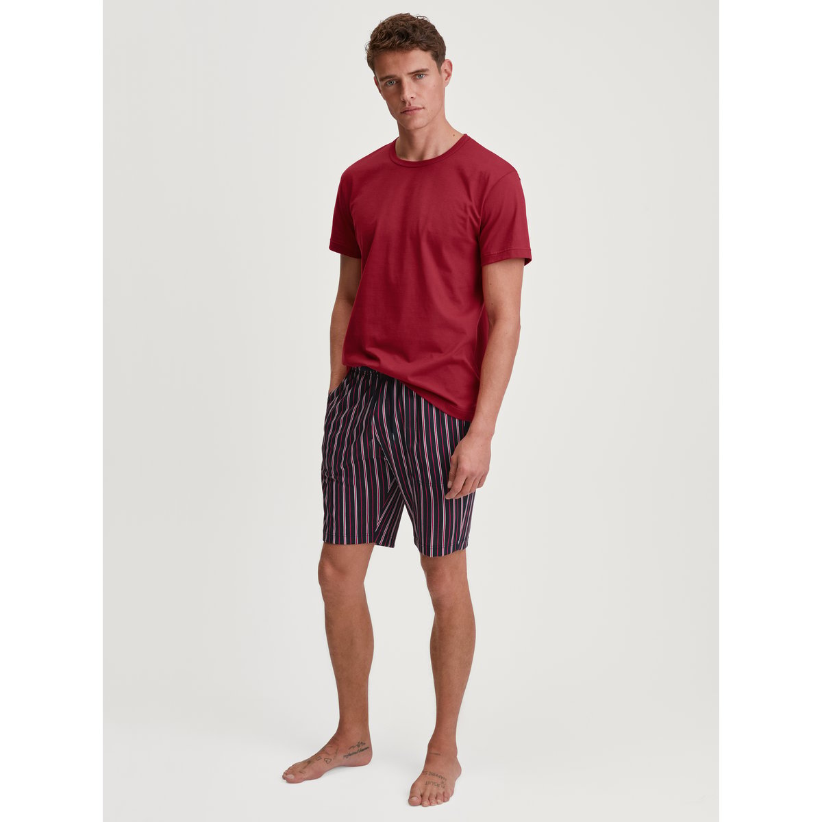 T-shirt manches courtes Coton RMX SLEEP LEISURE rio rouge, CALIDA