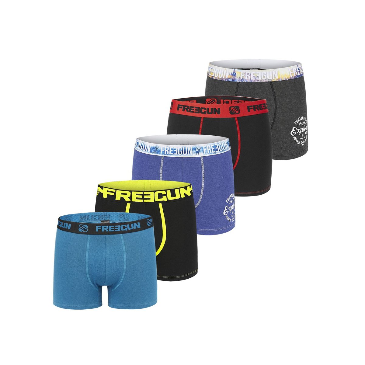 Lot De 5 Boxers Surprise Coton aléatoire, FREEGUN