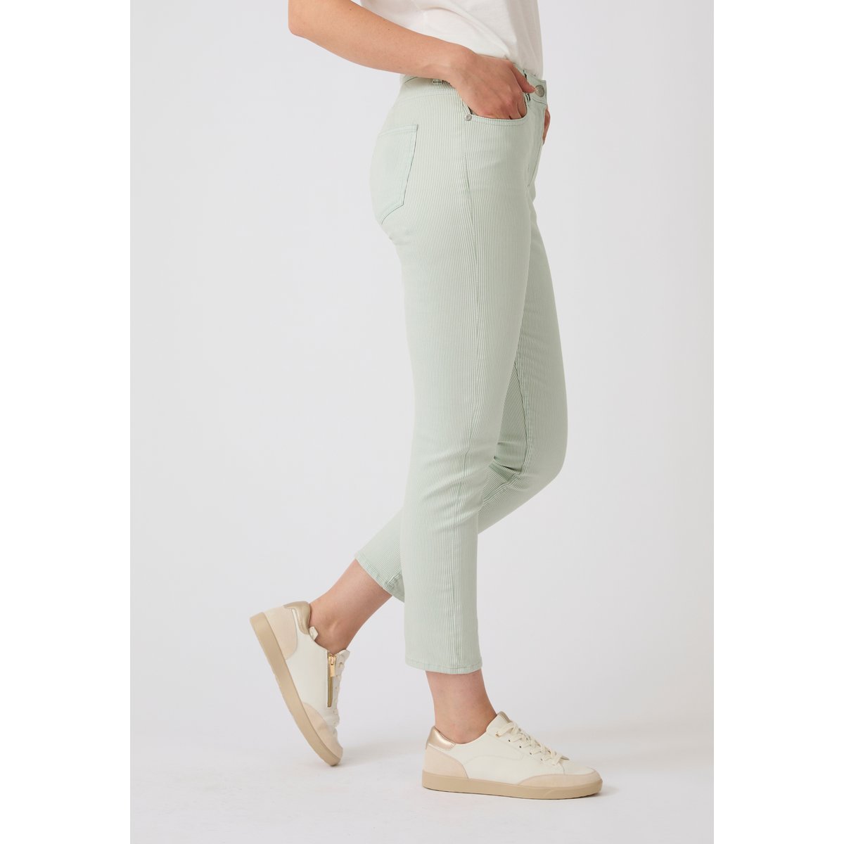 Pantalon 7/8ème rayé vert rayé, DAMART