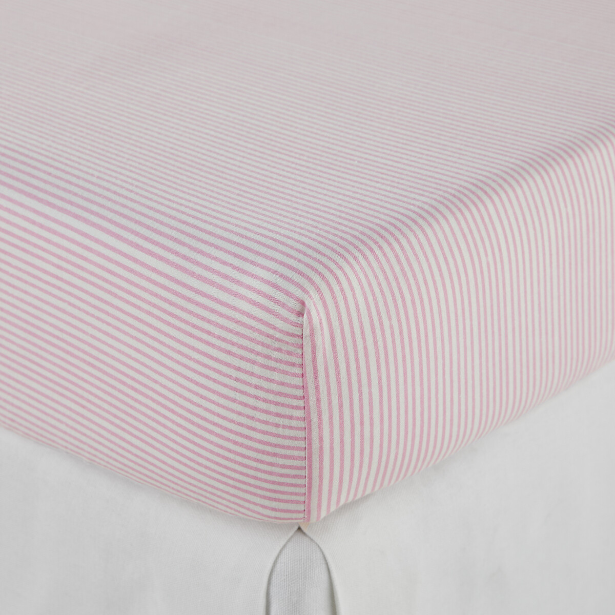 Drap-housse enfant 50% coton lavé recyclé, Swan blanc/lilas, LA REDOUTE INTERIEURS