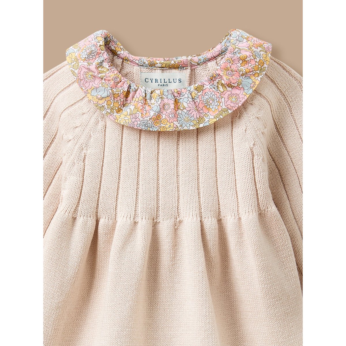 Robe Tricot col Liberty liberty annie and may rose, CYRILLUS