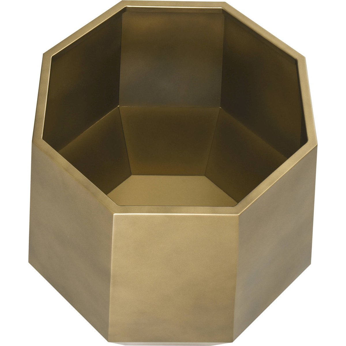 Cache-pot facetté en fer, Fait main bronze doré, RECOLLECTION