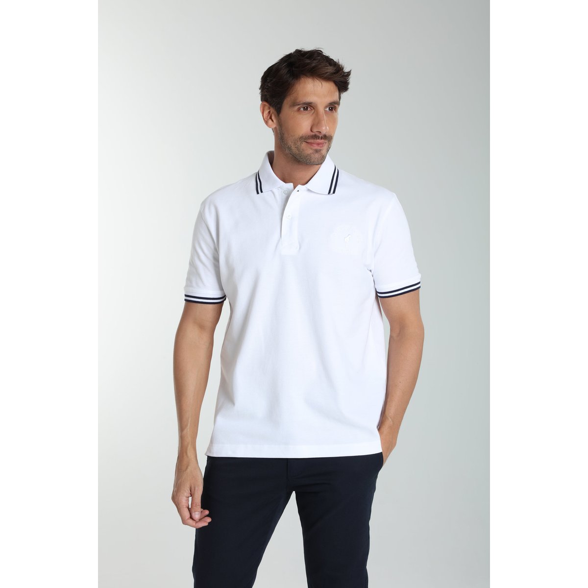 Polo manches courtes en coton PRAY blanc, GENTLEMAN FARMER