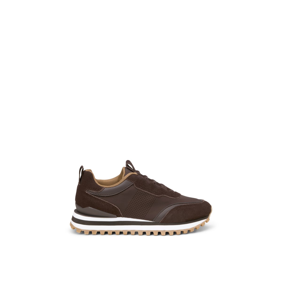 Baskets slip-on modèle Bjorna en cuir velours et néoprène beige, MARC O'POLO