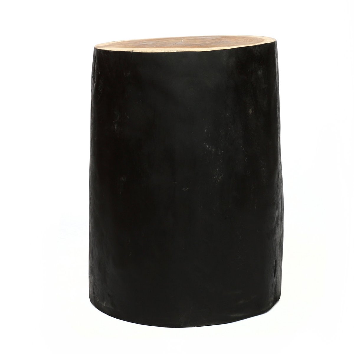 Tabouret teck TRIBE noir beige, BAZAR BIZAR