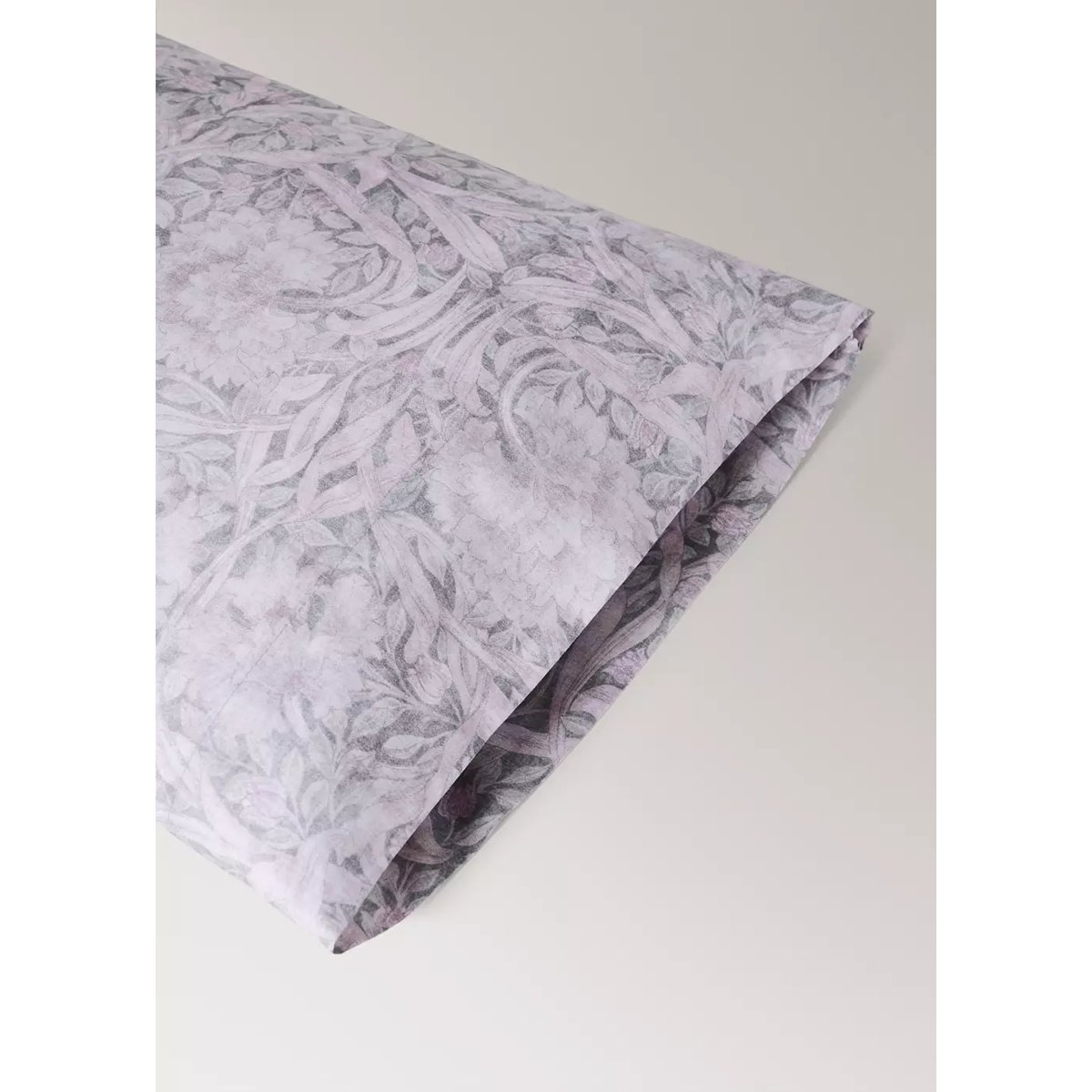 Taie d'oreiller percale de coton 200 fils imprimé fleur décorative gris foncé, MANGO HOME