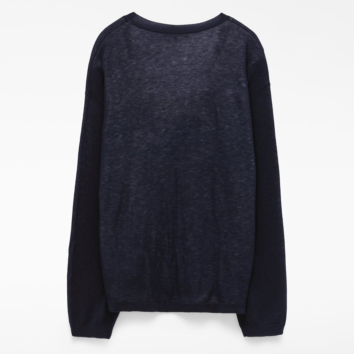 Pull en laine mérinos à double couche bleu/blanc, ADOLFO DOMINGUEZ