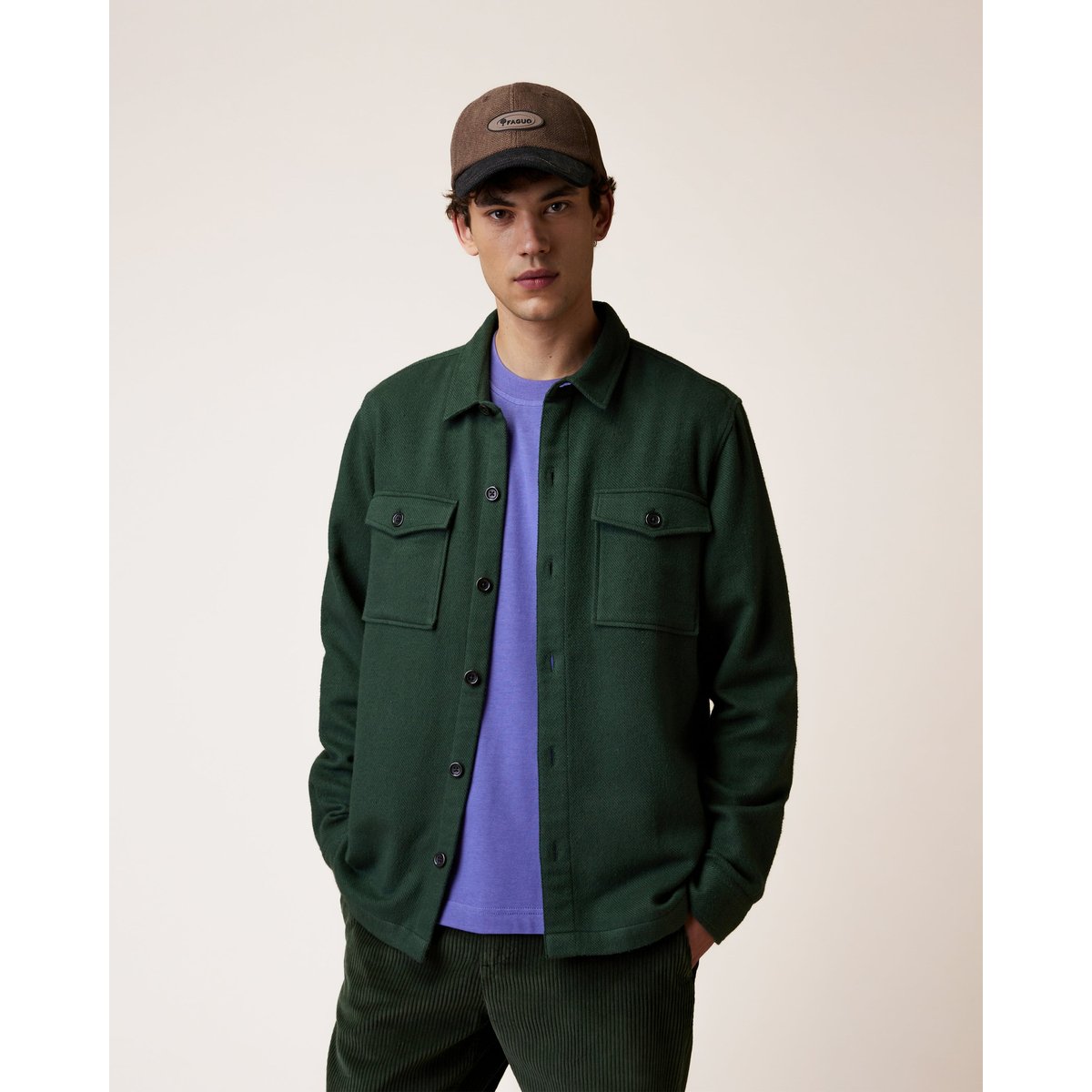 Sur-chemise vert foncé, FAGUO