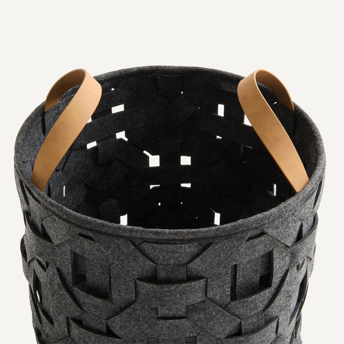 Cesta trenzada de fieltro, altura 30,5 cm, SÉRA antracita, AM.PM