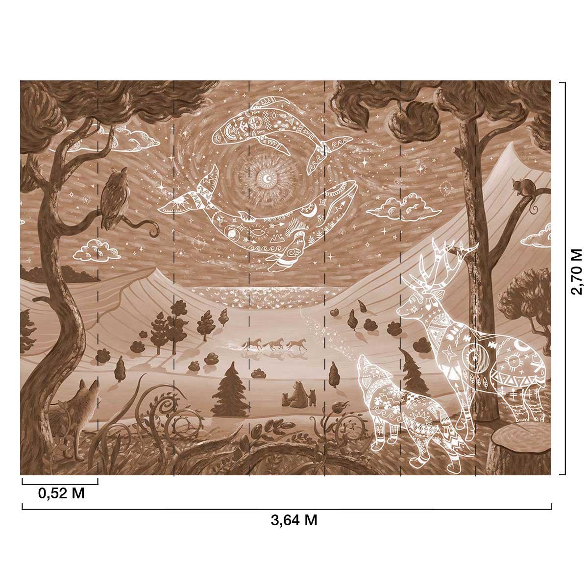 Papier peint animaux célestes chambre enfant autres, HEXOA