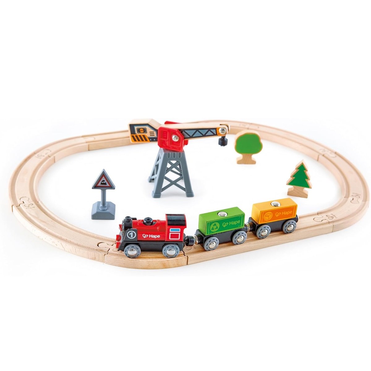 Circuit de train de marchandises beige, HAPE TOYS
