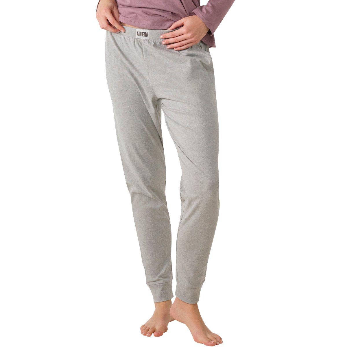 Pyjama long  SPORT rose-gris, ATHENA