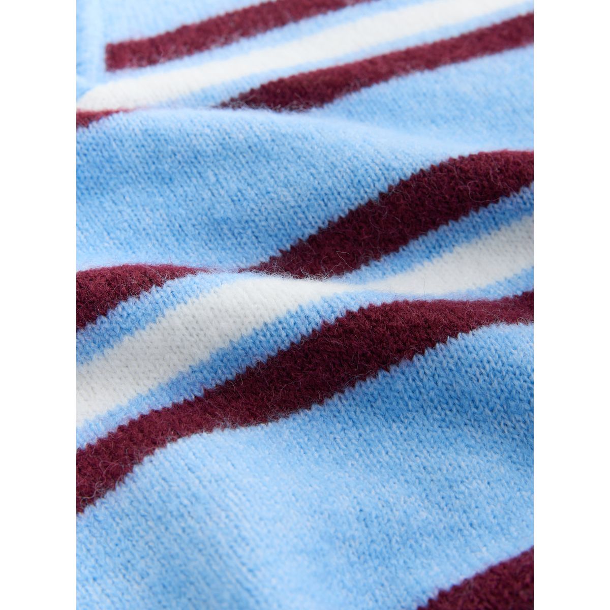 Pull à manches mi-longues/col polo avec laine rayures bleues et rouges, NEXT