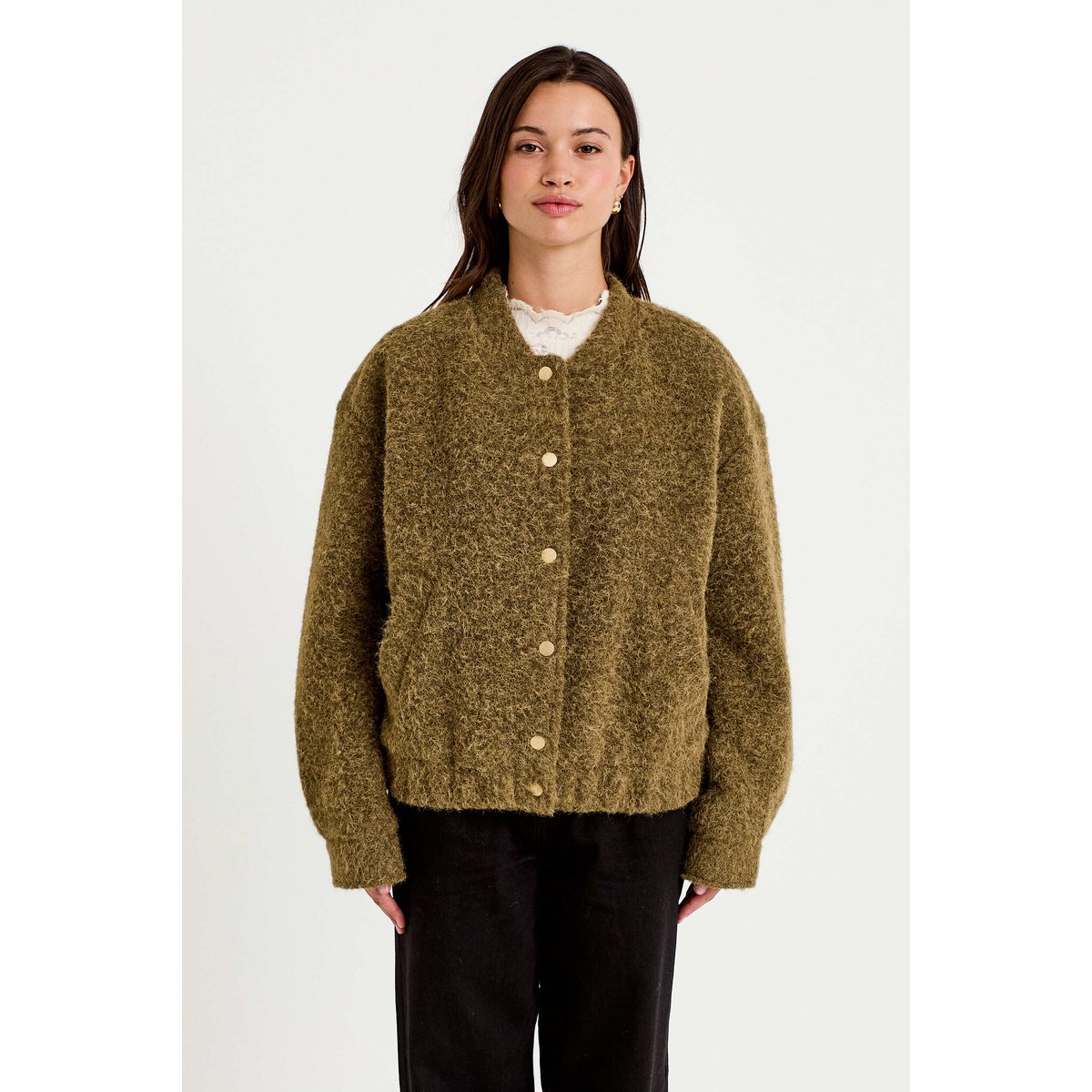Bomber oversize manches longues vert kaki, CACHE CACHE